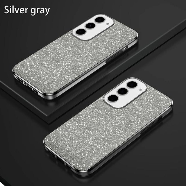 Glänzende Silikonhülle für Samsung Galaxy S24 S23 S22 S21 S20 FE Note 20 Ultra S10 Plus in Silber - Bild 1