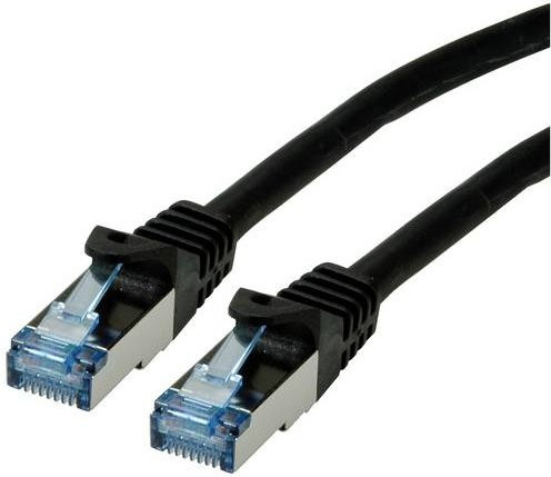 Roline RJ45 Patchkabel CAT 6a S/FTP Ethernet LAN Schwarz, Länge: 7,50 m - Bild 1