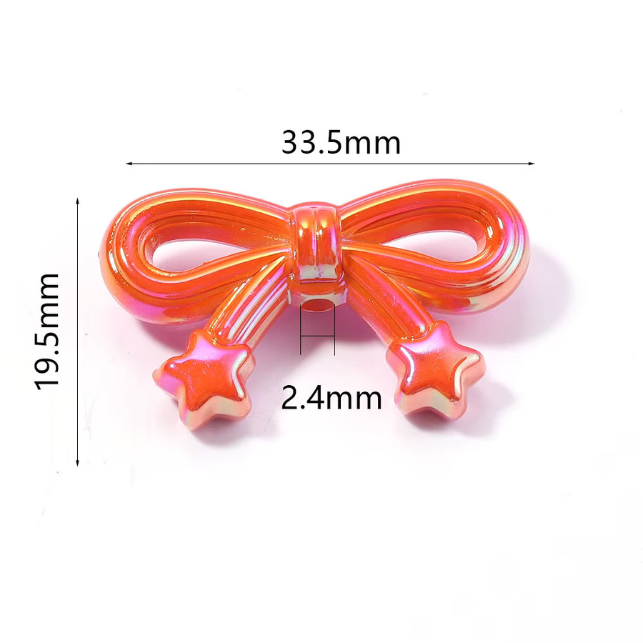 louleur Acryl-Schleifenperlen, mehrfarbig, Stern-Schleifen, 19,5 x 33,5 mm - Bild 2