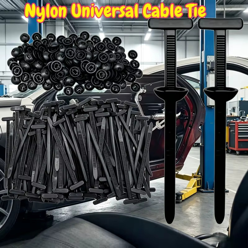 Hochbelastbare Nylon-Kabelbinder mit Schnallen in Schwarz für die Autoreparatur und Befestigung - Bild 3