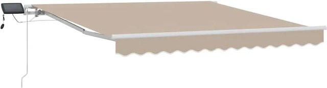 vidaXL Einziehbare Markise Beige B: 350 cm, T: 250 cm aus Stahl und Polyester - Bild 1