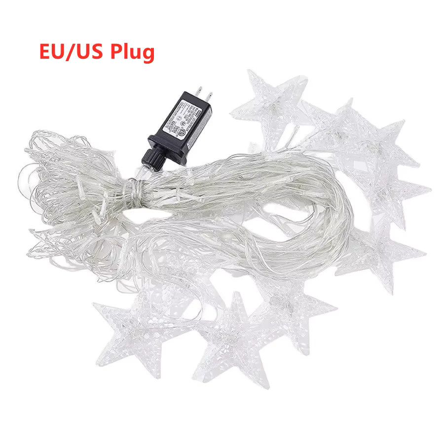 PAMNNY LED Netz Lichterkette mit Sternen, wasserdichte LED Mesh Lichterkette für Garten, Party und Weihnachten - Bild 2