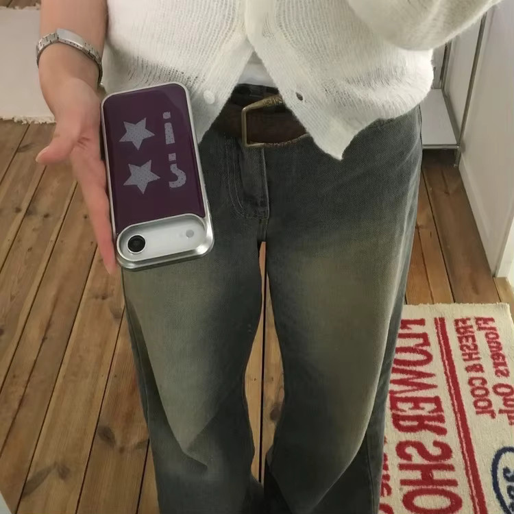 DecoPhone Handyhülle im koreanischen Ins-Stil mit lila Sternen und Polka Dots für iPhone 11 bis iPhone 17 Pro Max, transparentes Epoxy TPU Anti-Drop Case - Bild 3