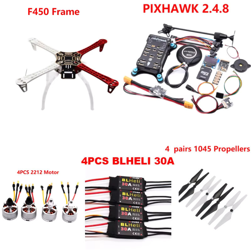 rctosky RC PIXHAWK2.4.8 Flight Control F450 Drohnen-Kit, Quadcopter, Set / Bundle - Bild 1
