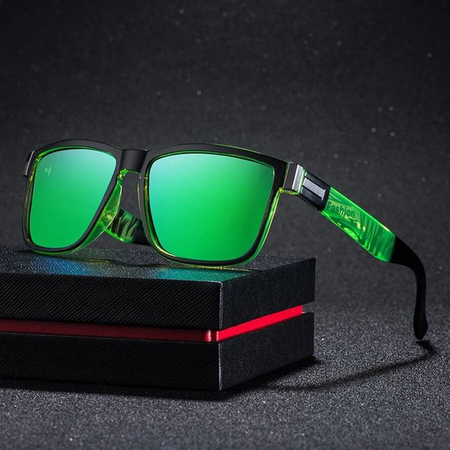Sonnenbrille, Square, Unisex, Vollrand, Kunststoff, Grün - Bild 1