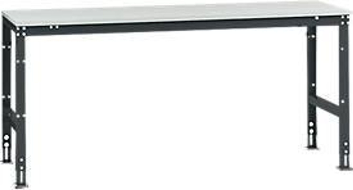 Manuflex Arbeits-Grundtisch UNIVERSAL Standard mit Kunststoffplatte, Anthrazit, B/T/H: 200 x 80 x 76-87 cm - Bild 2