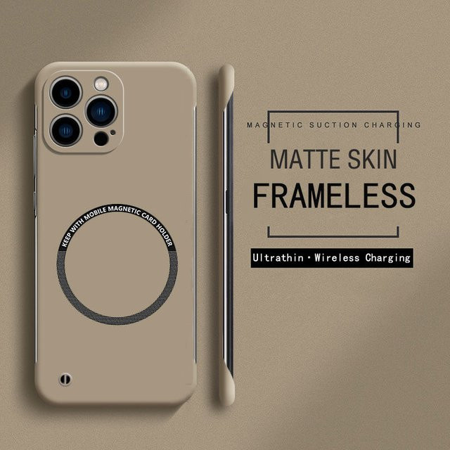 Fudusaidman Rahmenlose magnetische MagSafe Hülle für iPhone 14 Pro Max, 13 Pro, 14 Pro und 13 Mini in Rot mit matter PC-Rückseite - Bild 1