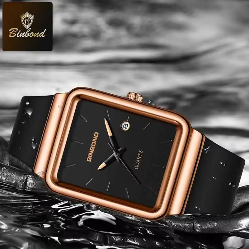 BINBOND Armbanduhr Quarz, Silikon, Schwarz, Herren - Bild 2