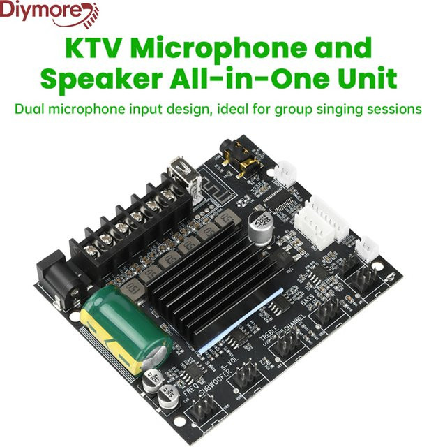 diymore MT21S Bluetooth 2.1 Verstärker Modul, 100W + 50W * 2, DC 12-24V, Schwarz - Bild 1