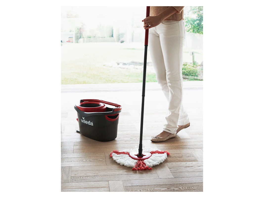 Vileda Turbo Box Wisch-Set mit Turbo Refill Microfibre 2in1 Ersatzkopf in Rot/Weiß - Bild 3