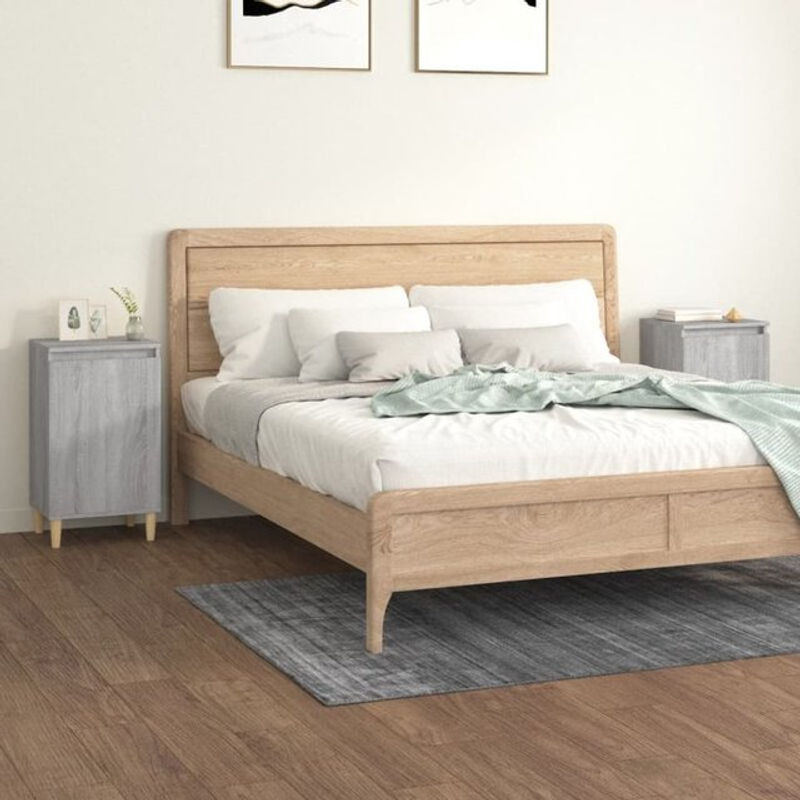 Vidaxl Set aus 2 Nachttischen in Grau Sonoma aus Holzwerkstoff, B/T/H: 40 x 35 x 70 cm - Bild 1
