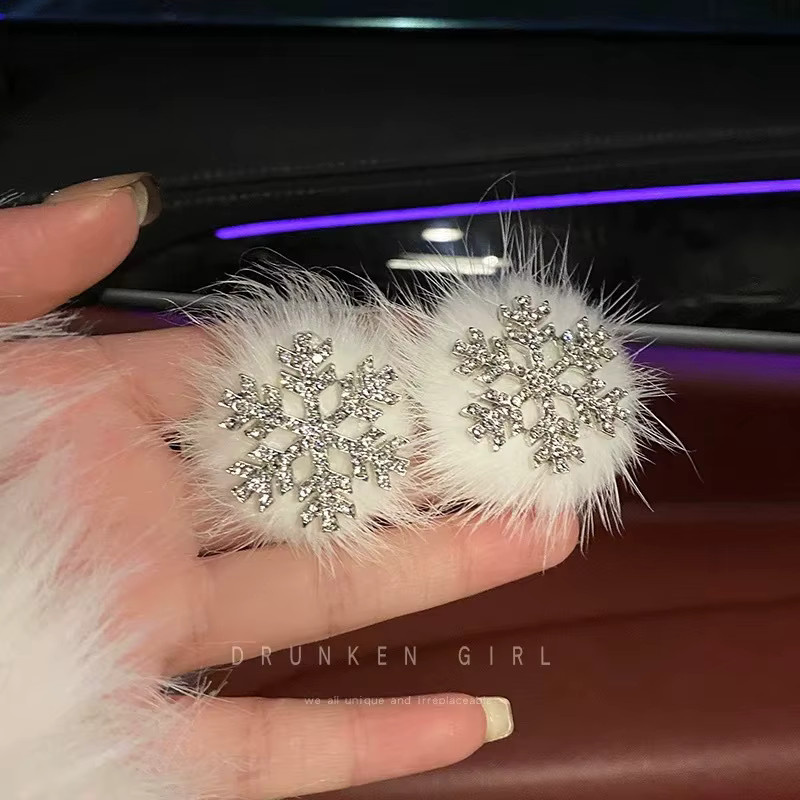 Haar Clip Schneeflocke, Plüsch, Strass, Damen - Bild 3
