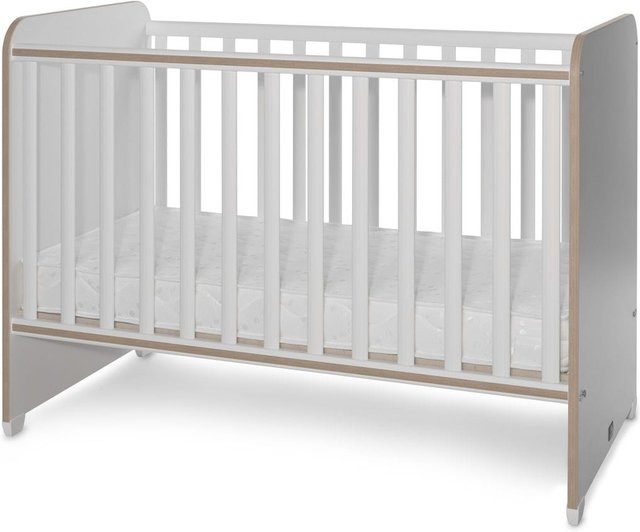 Lorelli Babybett Sweet Dream in Braun und Weiß mit zwei Ebenen und herunterklappbarer Seite, B/T/H: 124 x 68 x 95 cm - Bild 1