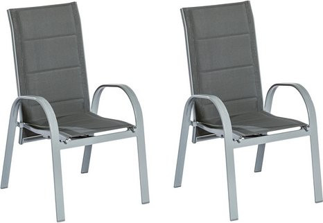 Merxx Amalfi Stapelsessel 2er-Set aus Textilene in Silber-Anthrazit - Bild 2