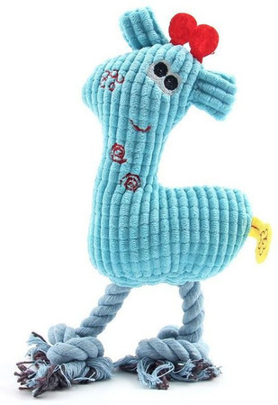 Yiran Furniture Plüsch-Giraffe-Seil-Haustier, Quietschspielzeug, blau