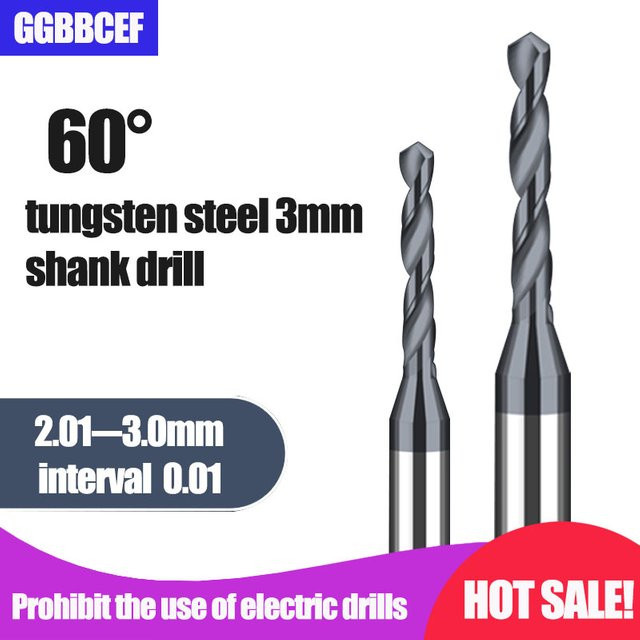 GGBBCEF Mikro-Vollhartmetall-Bohrer Präzisions-Mini-CNC-Bohrer für Metall in Silber, Durchmesser: 3,0 mm - Bild 1