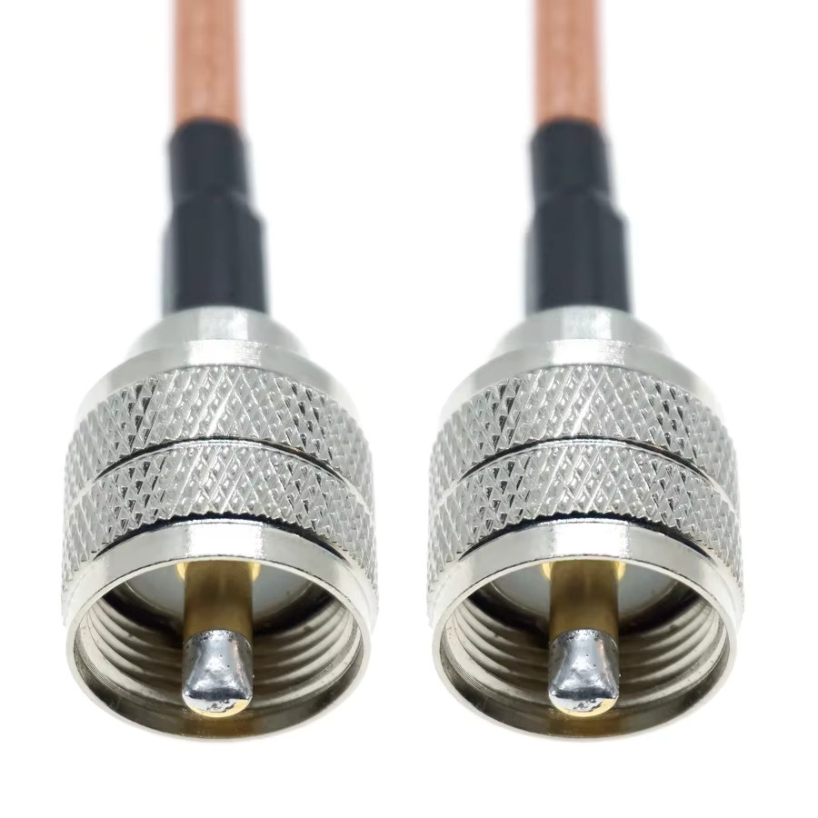 RFProMaker RG400 UHF Stecker Set PL259 auf SO-239 Männlich Weiblich Crimp Koaxial Stecker in Silber für RF Auto WIFI Antennenverlängerung - Bild 2