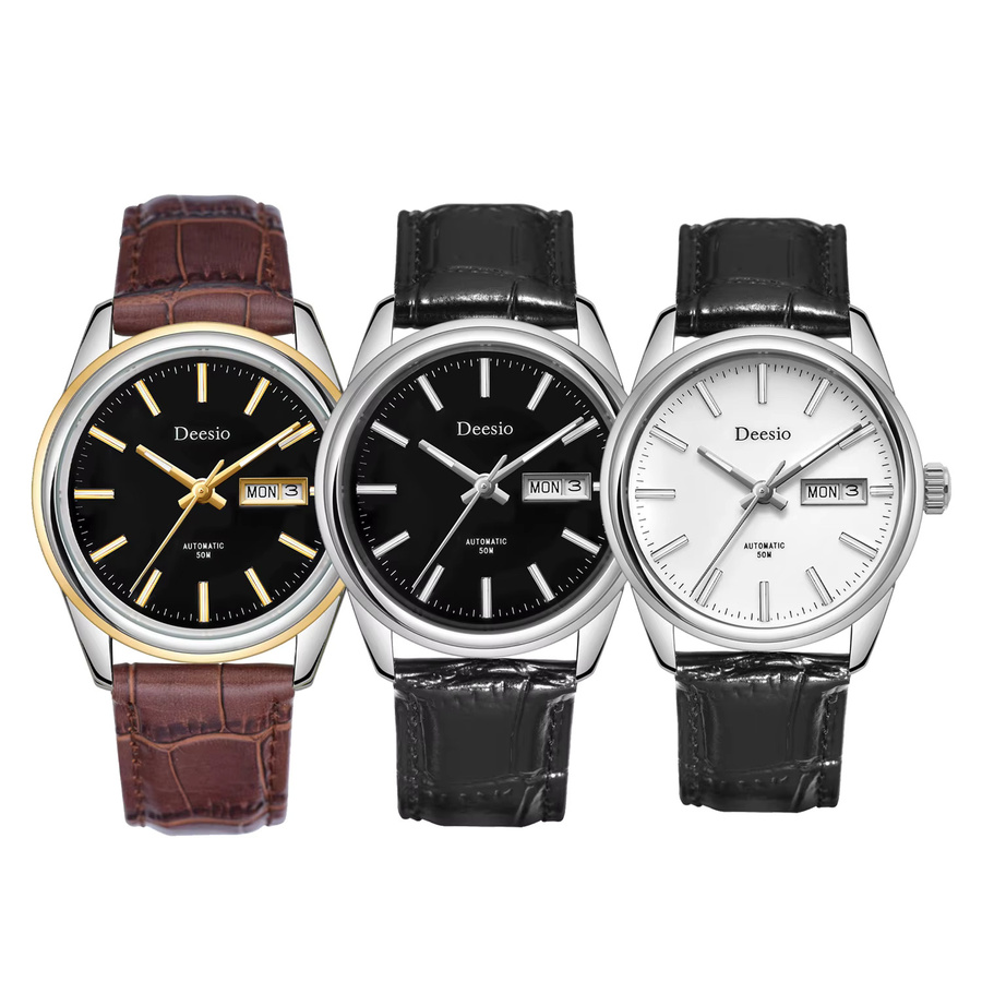 Deesio Armbanduhr Automatik, Edelstahlgehäuse, Leder, Herren - Bild 5