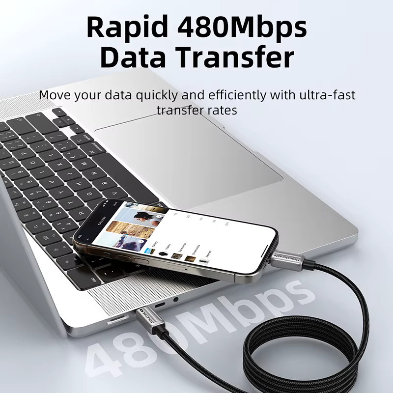 CABLETIME Magnetisches USB-C-Ladekabel PD 3.1 mit 240 W Schnellladefunktion, Typ-C-Kabel in Schwarz - Bild 5