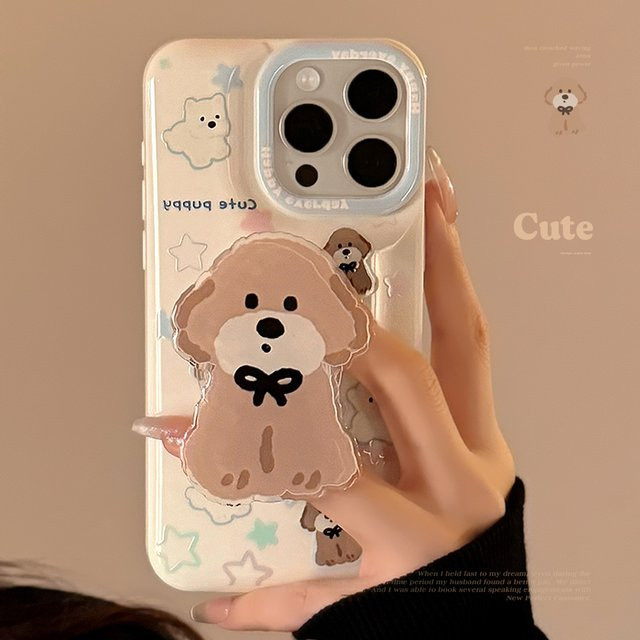 MUQGEW Handyhülle mit süßem Sterne-Cartoon-Welpen Design für iPhone 11 bis iPhone 16 Pro Max, weiche und stoßfeste Schutzhülle, Mehrfarbig - Bild 1