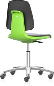 bimos Arbeitsstuhl Labsit mit Rollen in Grün mit Stoffpolster und Aluminiumgestell, Sitzhöhe: 45,0 - 65,0 cm - Bild 1