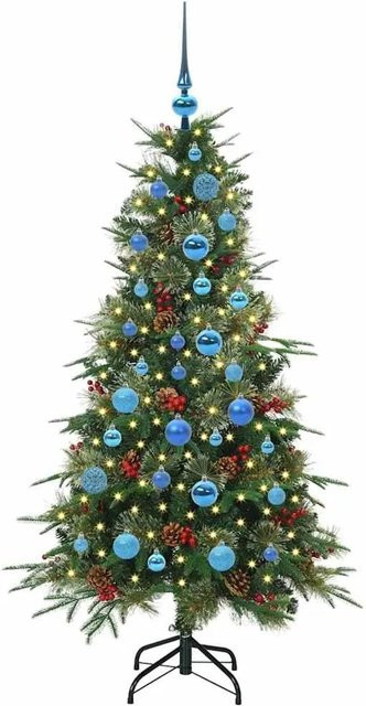 vidaXL Künstlicher Weihnachtsbaum Grün, 150 cm Höhe, Klappbares Design aus PE und PVC - Bild 1
