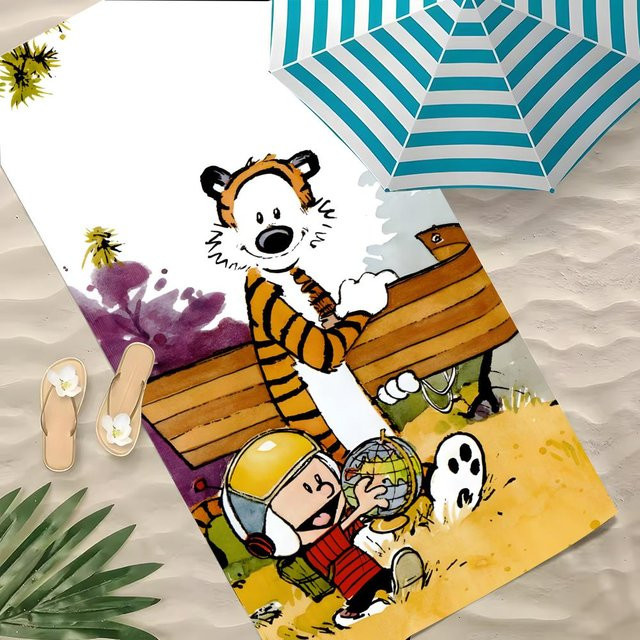 C-Calvin And Hobbes Strandtuch aus Polyester, schnelltrocknend und sandfrei, multicolour, B: 60 cm, H: 35 cm - Bild 1