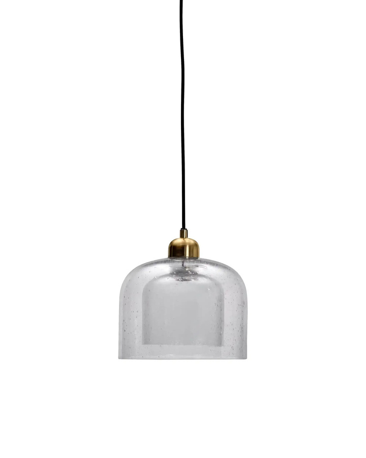House Doctor Pendelleuchte Bell aus Glas in Transparent und Messing mit Durchmesser: 25 cm - Bild 1