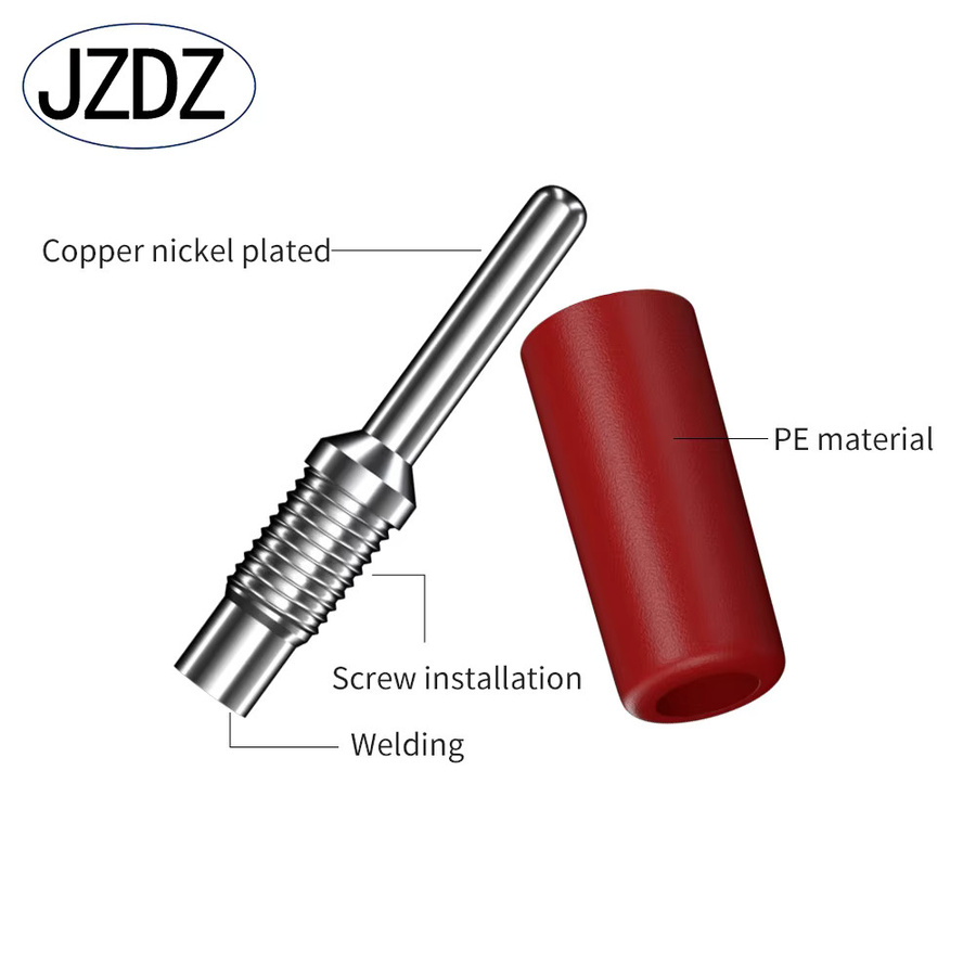 JZDZ 10 Stück Bananenstecker 2 mm vernickeltes Kupfer elektrische Steckverbinder Testzubehör in Multicolour - Bild 3