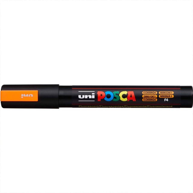 uni POSCA-Marker PC-5M Permanent Marker mit Pigmentfarbe in Neon-Orange, Strichbreite 1,8-2,5 mm - Bild 1