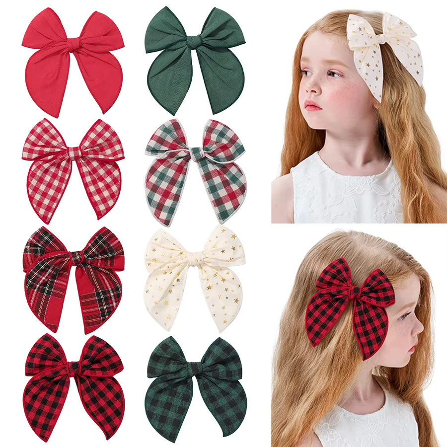 Kids Bows Haarspangen mit karierter Schleife, 2 Stück, Kinder - Bild 2