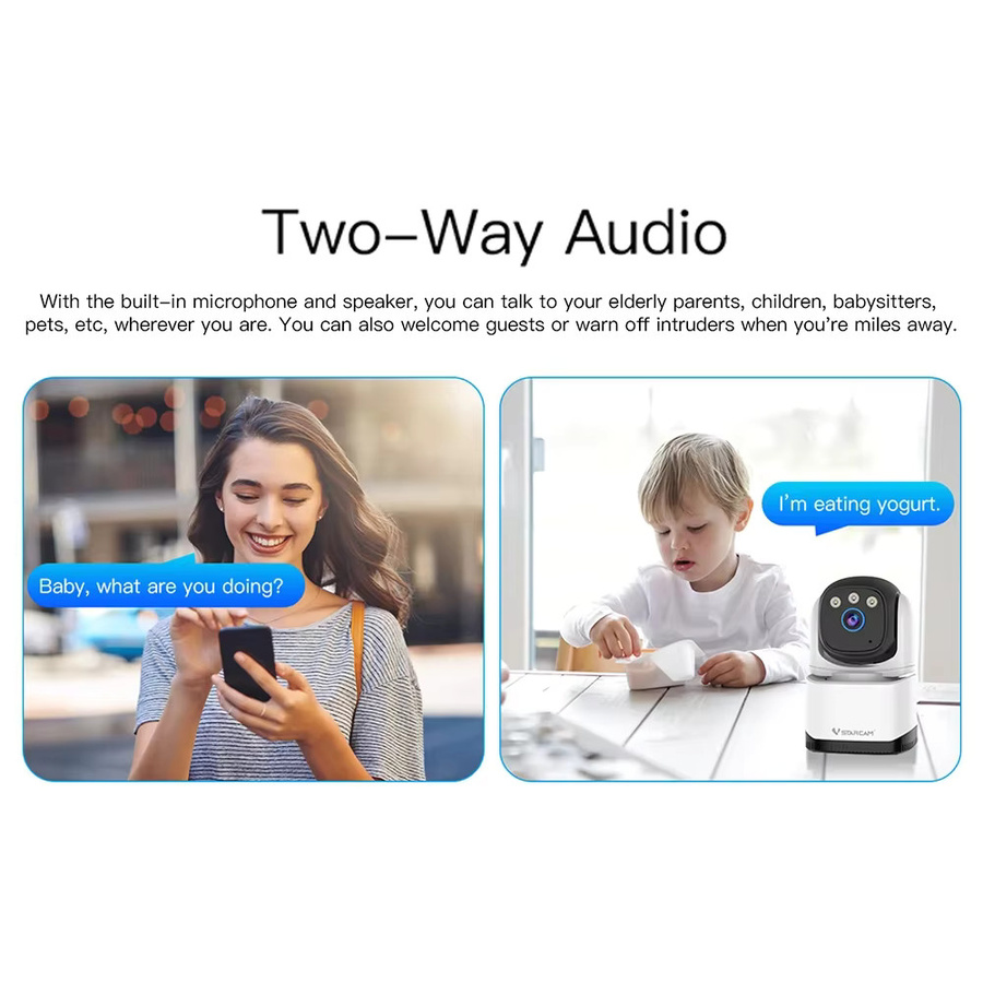 Vstarcam 5MP PTZ IP Kamera mit Dual-band WiFi 5/2,4 GHz, Indoor Überwachungskamera mit Nachtsicht und 5X Zoom in Weiß - Bild 3