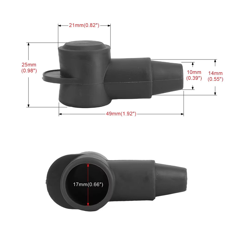 MINESPEED 10er Set Silikon Batterie-Terminal-Schutzkappen in Rot und Schwarz zur Isolierung und zum Flammschutz - Bild 3
