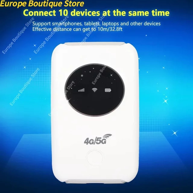 NUOYING Tragbarer 4G/5G Pocket WiFi Mobile Hotspot mit 300Mbps und USB-C Anschluss, Weiß - Bild 1