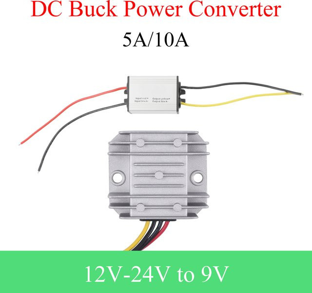 LYNNDM DC-DC Step-Down Spannungswandler 12-24V zu 9V Power Converter 5A 10A wasserdicht in Silber - Bild 1