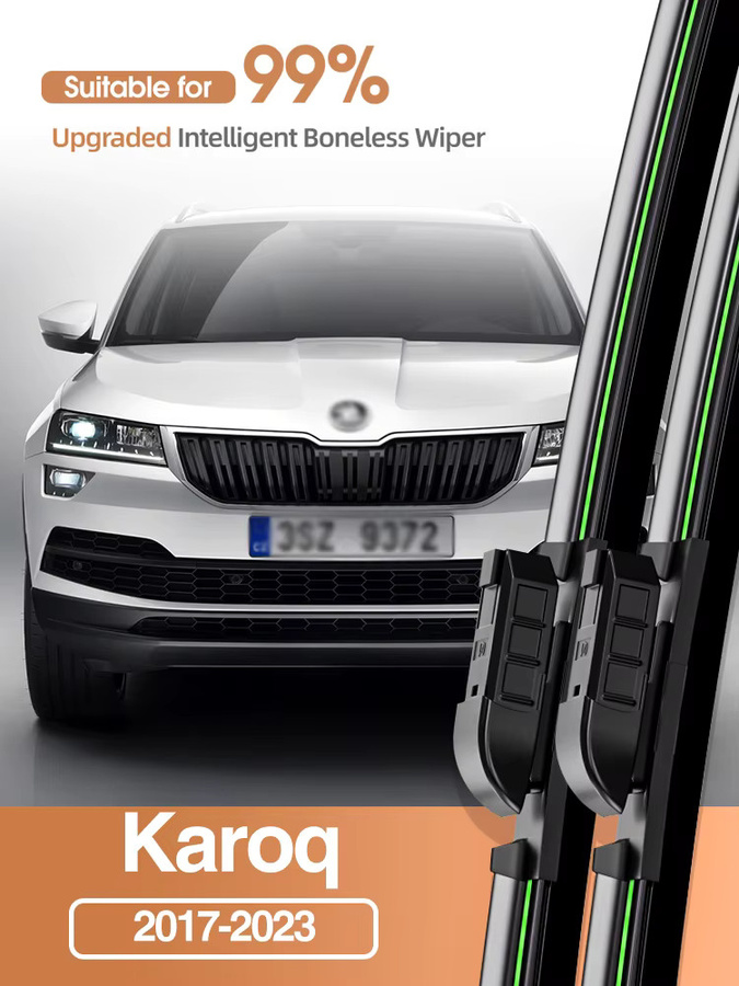 DUZIKMI Scheibenwischer Set für Skoda Karoq 2017-2023, 2 Stück, Schwarz und Grün - Bild 6