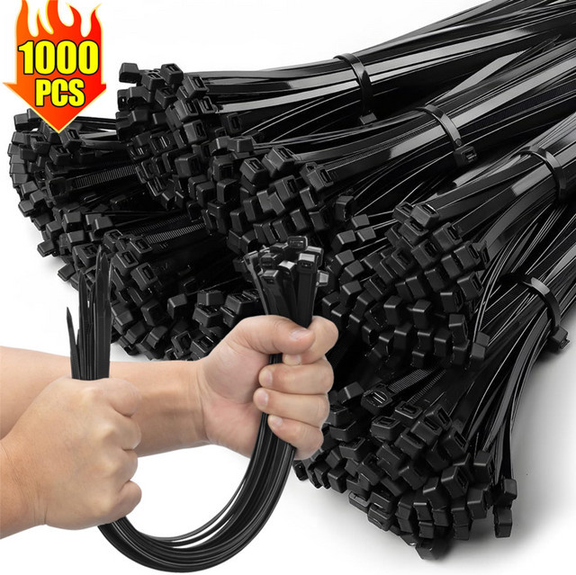 Wiederverwendbare Nylon-Kabelbinder aus Kunststoff als Mehrzweck-Befestigungsschlaufe für dein Heimbüro in Schwarz oder Weiß - Bild 1