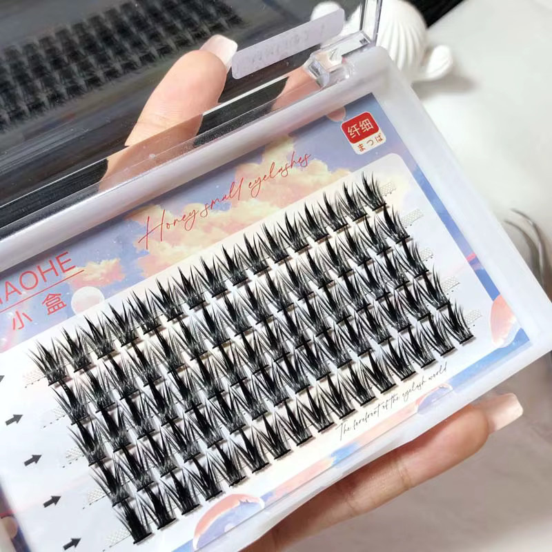 Mixiaohe Segmentierte Weizenklaustern-Wimpern, 80 Bündel, Lockig - Bild 4