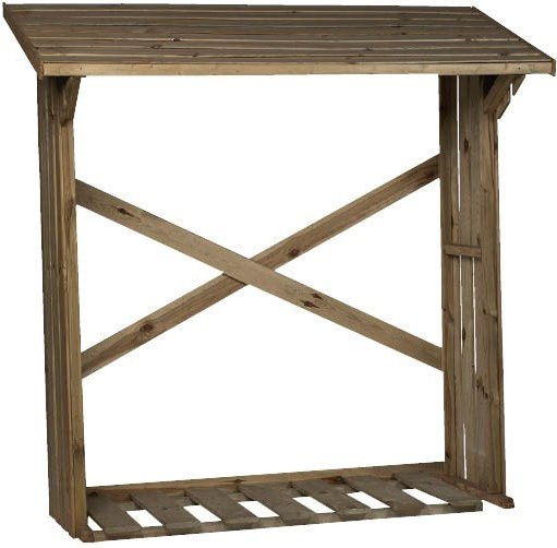 Intergard Kaminholzregal aus Kiefernholz mit Gitter in Braun, B/H/T: 180 x 180 x 70 cm - Bild 1