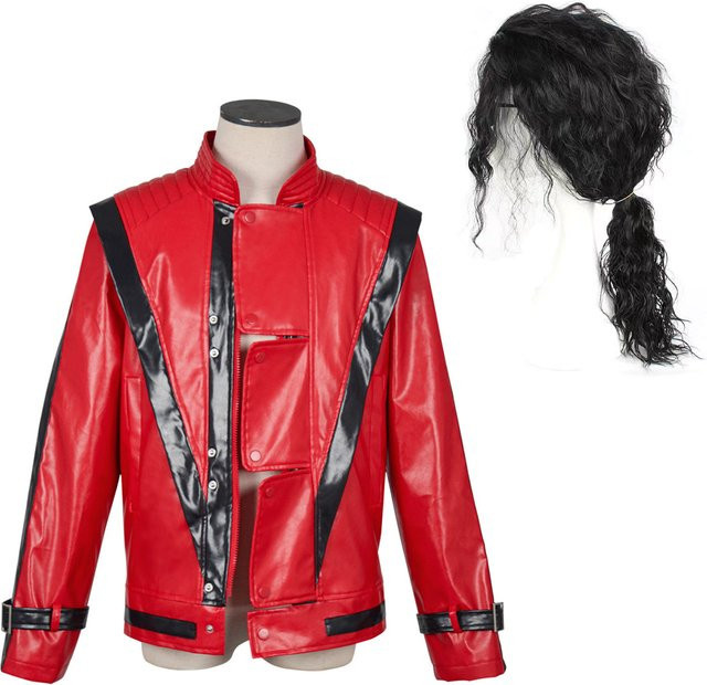 Michael Costumes Thriller Rote Lederjacke, Unisex, Rot - Bild 1