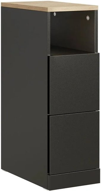 SoBuy Schmaler Nachttisch Beistelltisch mit 2 Schubladen in Schwarz, B/T/H: 20 x 35 x 60 cm - Bild 1