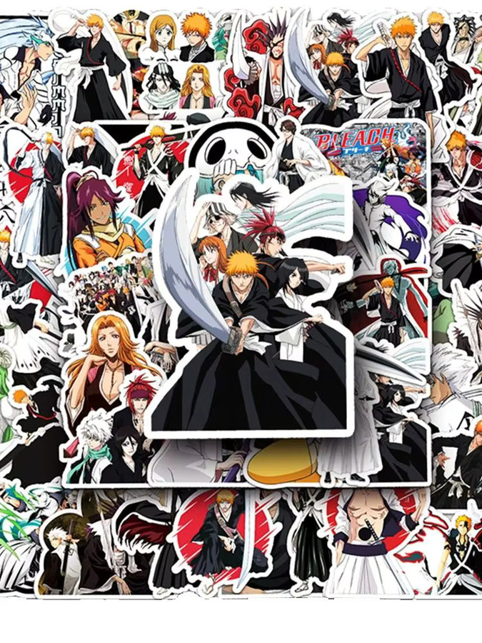 50 Stück Anime Bleach Aufkleber mit Ichigo Kurosaki Motiv, wasserfeste Sticker in Multicolour für Laptop, Skateboard und Scrapbook - Bild 4