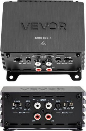 VEVOR 4-Kanal Autoverstärker Klasse D überbrückbar, Hochleistungs-Endstufe für SUVs und Pickups, Schwarz/Grau - Bild 1