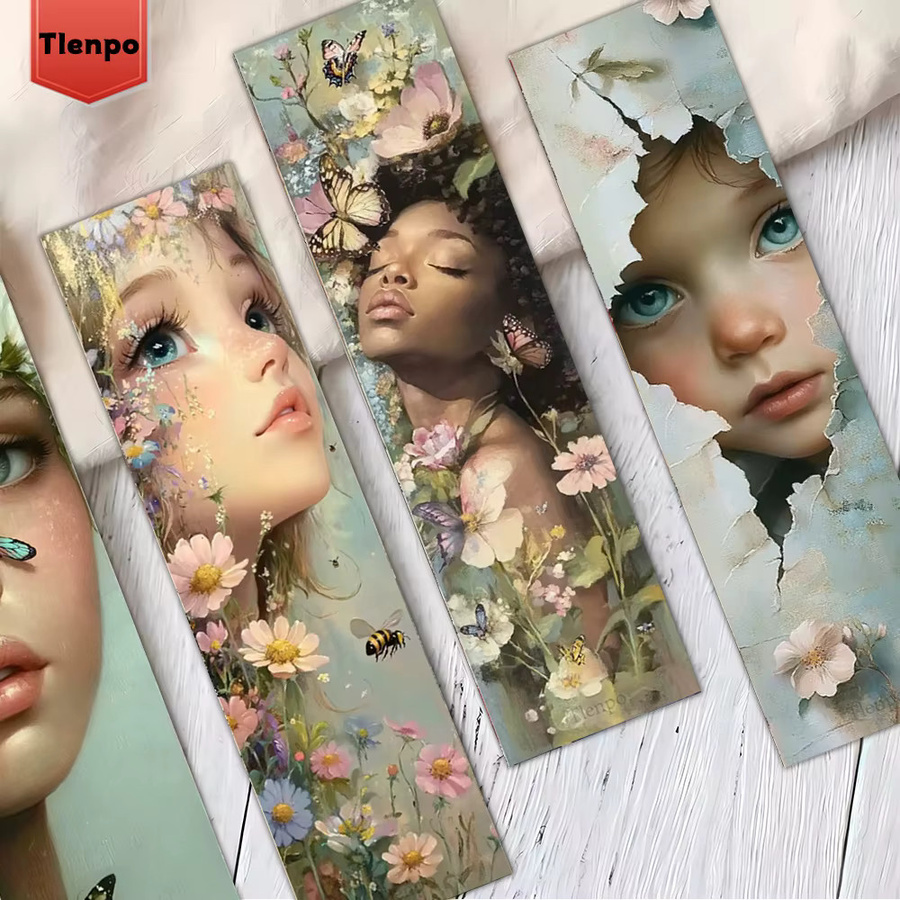 32 Stück Blumen-Lesezeichen aus Papier mit kreativen künstlerischen Designs in Multicolour - Bild 3
