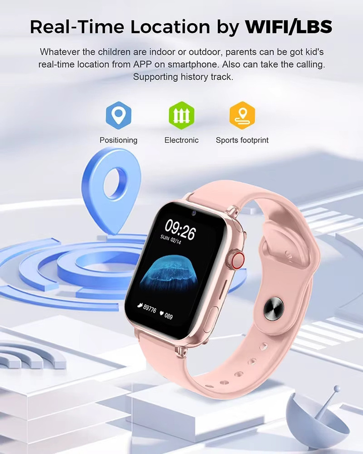 BOALZETD 5G Smartwatch für Kinder mit SIM-Karte, GPS-Ortung, Anruffunktion und Kamera, wasserdicht, Farbe: Pink - Bild 4
