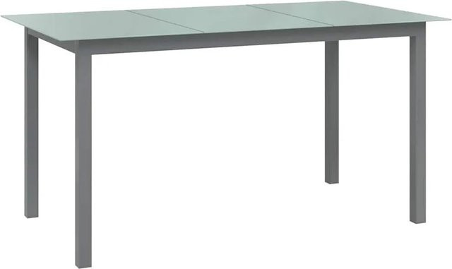 Furnicato Gartentisch aus Aluminium und Glas in Hellgrau, B/T/H: 150 x 90 x 74 cm - Bild 1