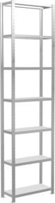 Schulte Grundregal Steckregal MULTIplus250 mit 7 Fachböden und Kreuzstrebe, Farbe: Lichtgrau, B/T/H: 300 x 75 x 30 cm - Bild 1