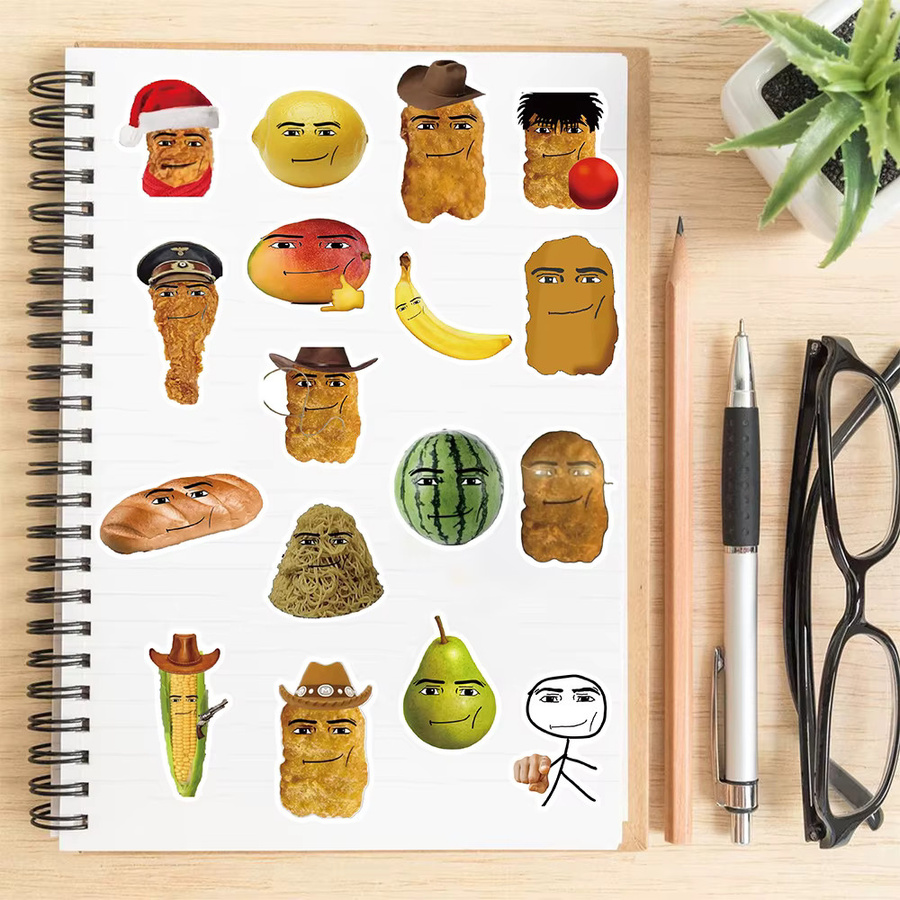58 Stück PickJoy Roblox Meme Aufkleber Set mit Lächeln Huhn Nugget Motiven in Multicolor für Laptop, Telefon und Motorrad - Bild 2