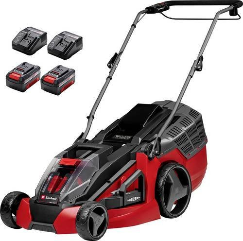 Einhell Power X-Change GE-CM 43 Li M Kit Akku-Rasenmäher in Rot/Schwarz mit 2 Akkus und Ladegerät - Bild 1