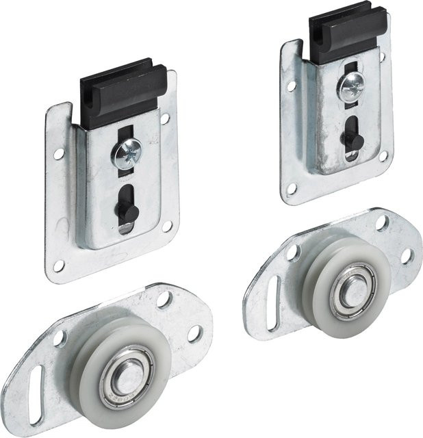 Hettich Montagesatz SlideLine 12 für eine Tür, silber, Tragkraft 25 kg, Stahl und Kunststoff - Bild 1